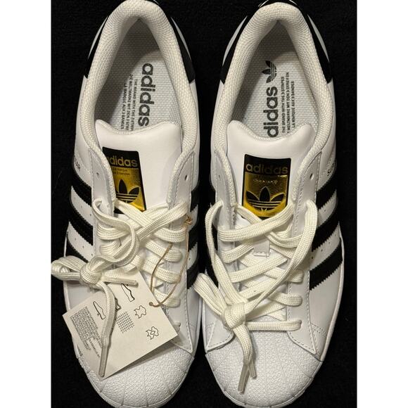 adidas Originals Superstar Black/Gold/White Men's Size 8.5, Shell Toe, NEW w/BOX - Picture 7 of 8